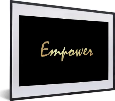 Produktbild von MuchoWow® Gerahmtes Poster Zitat - Leistung - Gold - Schwarz 40x30 cm - Poster mit Schwarzem Bilderrahmen Wandposter Rahmen Foto Bilder - Bilderrahmen - Poster im Rahmen