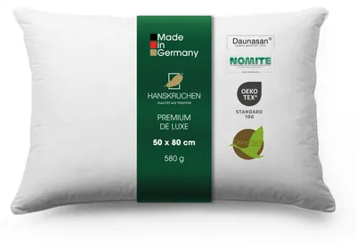 Produktbild von HANSKRUCHEN Daunenkissen 50x80 cm Allergiker freundlich 3 Kammern Kissen Daunen 90% waschbar PREMIUM DE LUXE -  Germany