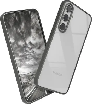 Produktbild von EAZY CASE Clear Hybrid Bumper Hülle für Samsung Galaxy S24 Plus, Handyhülle stoßfest mit Kameraschutz, Handycase dünn in Grau