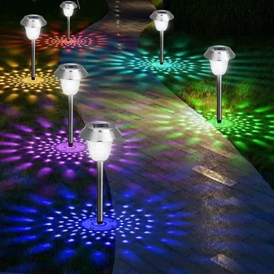 Produktbild von Solar-Set für Außen - Garten - IP65 - winterfest - rostfreies Stahl - 10 Stunden Lebensdauer - dekorative Außenbeleuchtung - Rasenlandschaft