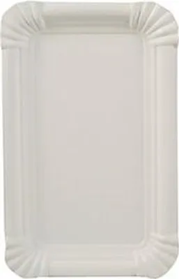 Produktbild von 2000 tradingbay24 Teller, Pappe [ff] eckig 10 cm x 16 cm weiss extra stark tbU95387 Einewgteller Pappteller stabil
