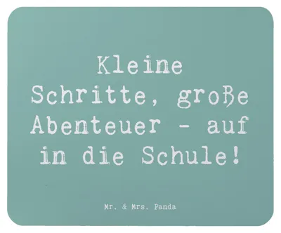 Produktbild von Mr. & Mrs. Panda Mousepad Spruch Schulanfang Abenteuer - Meeresbrise - Geschenk, Trost, laptop, Vertrauem, große, Mutmacher, Geschenke, Zuversicht, Schulbeginn, Mauspad