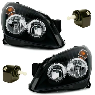 Für Opel Astra H 2004-2010 Scheinwerfer Schwarz Klarglas Upgrade LINKS RECHTS in der Farbe Schwarz von AD TUNING GmbH & Co. KG