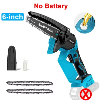 Immagine prodotto di Mini motosega - 15 cm - 21 V - Motore brushless - 700 W - Lubrificazione automatica - Senza batteria