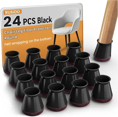 Produktbild von Stuhlgleiter 24 Stück, schwarz, Silikon und Filz, für Bodenschutz
