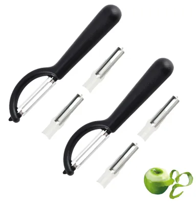 Produktbild von Set aus 2 Sparschälern mit 4 Ersatzklingen für die Küche