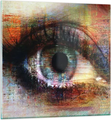 Produktbild von Bilder auf glas - Auge Abstraktion - 70x70cm - Glasbilder - Wandbilder - Kunstdruck - zum Aufhängen bereit - Wanddekoration aus Glas - Glas Bilder - Wandbild auf Glas - Einteilig - GAC70x70-3518