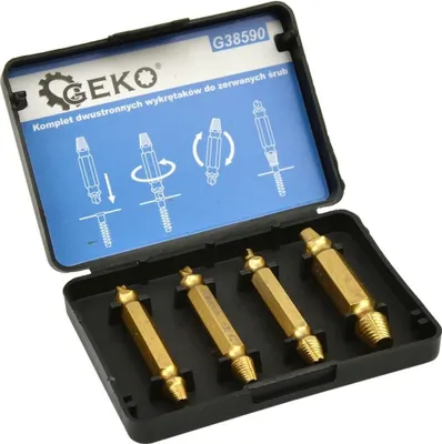 Produktbild von Reversibles Schraubenausdreher-Set 4-tlg. für gebrochene Schrauben – HSS TiN beschichtet, doppelte Anwendung, langlebig und effektiv.