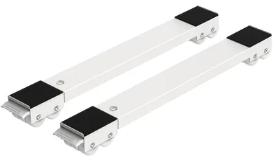 Immagine prodotto di Supporto per lavatrice, con rotelle, regolabile da 44,5 a 72 cm, colore bianco, 24 rotelle, freno, capacità di carico: 300 kg