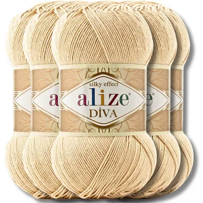 Produktbild von Alize 5x 100g Diva Wolle, Uni, Häkeln, Stricken (368)
