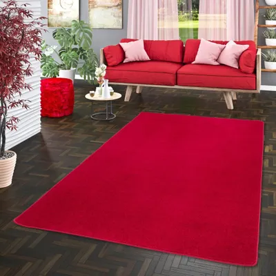 Produktbild von Velours Teppich Joy Rot, Größe:80x200 cm