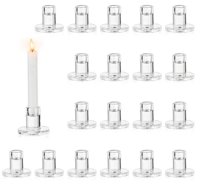 Image de Support à bougies en verre, lot de 20, pour bougies chauffe-plat transparentes, diamètre 5,5 cm