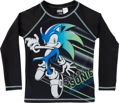 Produktbild von Sonic The Hedgehog Schwimmshirt UV-Schutz 50+ für Jungen - Kinder Langarm Badeshirt Shirt Badebekleidung Rashguard Schwarz 110-116