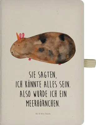Produktbild von Mr. & Mrs. Panda Notizbuch A5 Einhorn Meerschweinchen - Transparent - Geschenk, Journal, Kladde, Adressbuch, Tagebuch, Meerschwein, Schreibheft, Unicorn, Einhörner