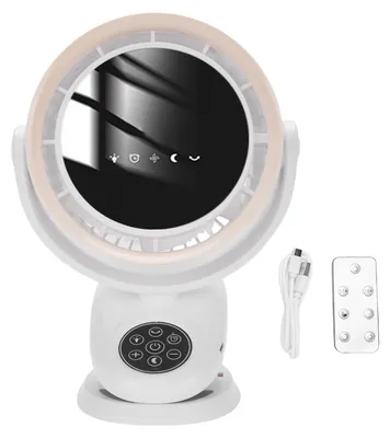 Produktbild von Ventilator mit Klemme, Nachtlicht, Timer, Fernbedienung, automatisch oszillierende LED-Digitalanzeige, 5 Geschwindigkeiten, einstellbar, leise, tragba