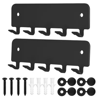 Produktbild von Schlüsselbrett mit 5 Haken, Metall, schwarz
