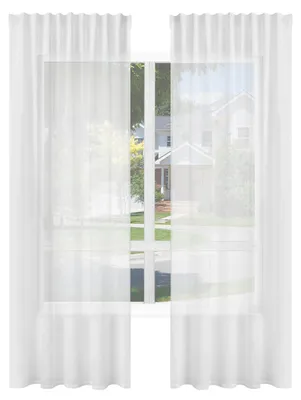 Produktbild von Leinenvorhänge - Vorhänge mit Tunnelzug - 2er-Set - Halbtransparent - Kräuselband - 245 x 135 cm - Weiß