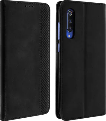 Produktbild von Avizar, Vintage Retrohülle & Standfunktion für Xiaomi Mi 9, Schwarz