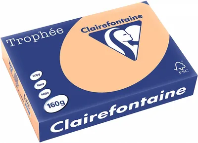 Produktbild von Clairefontaine Trophee Papier 1011C Aprikose 160g/m² DIN-A4 - 250 Blatt