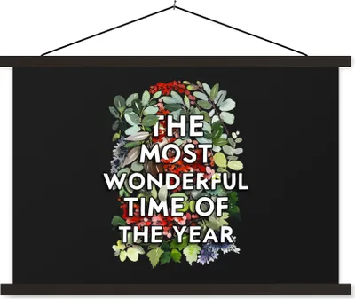 Produktbild von MuchoWow® Textilposter Pflanzen - Blumen - Zitate - Weihnachten 90x60 cm mit schwarzem Rahmen - Aufhängungssatz