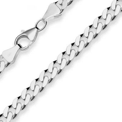 Produktbild von 6mm Panzerkette Silberkette Collier Halskette aus 925 Silber rhodiniert 45cm