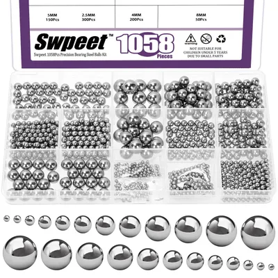 Stahlkugel-Set 1085 Stück, 13 Größen 2–10 mm