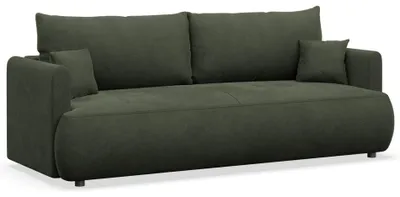 Image de Selsey Ovo Mini - Canapé-lit 3 places avec coffre de lit, velours Easy-Clean, vert olive