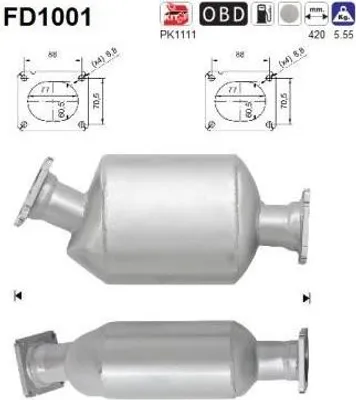 Produktbild von AS FD1001 Dieselpartikelfilter Rußpartikelfilter DPF für BMW 5 Limousine (E60) Abgasanlage Diesel