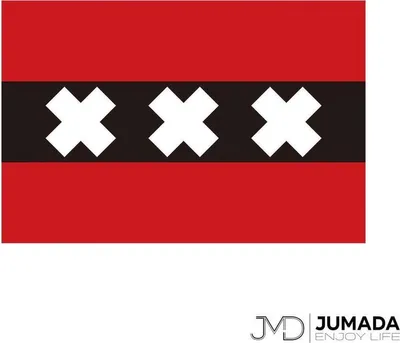 Produktbild von Jumadas Amsterdam-Flagge – Flagge von Amsterdam – Flagge Amsterdam – Flaggen – Polyester – 150 x 90 cm
