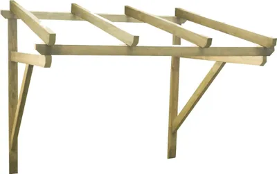Image de vidaXL Auvent de porte 150x100x100 cm pin massif