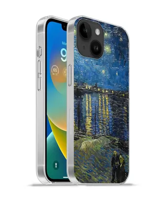 Produktbild von MuchoWow® Handyhülle Schutzhülle Hülle für Apple iPhone 14 - Softcase Sternennacht über dem Orsay Paris - Vincent Van Gogh Silikon Softcase Handy Hülle - Mobiltelefonhülle