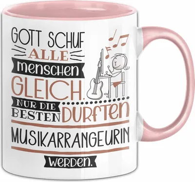 Produktbild von Musikarrangeurin Geschenk Becher Tasse Gott Schuf Alle Menschen Gleich Nur Die Besten Durfeten Musikarrangeurin Werden Geschenkidee Lustig (Rosa)