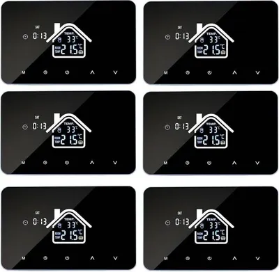 Obrázok produktu pre 6X digitálny LCD izbový termostat Inteligentný termostat pre ohrev vody Podlahové kúrenie Termostat s týždenným programovaním Nástenný termostat Regulátor teploty pre domácnosť, školu, kanceláriu, hotel