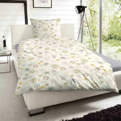 Produktbild von Bettwäsche Microfaser Tuerkis Rosen Streifen Ornamente Reißverschluss Magita Bettbezug Kissenbezug Bettgarnitur Polyester allergikerfreundlich