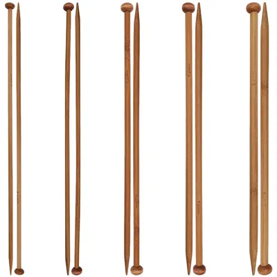 Produktbild von Stricknadeln aus Holz, 10 Stück, 25 cm, 4 mm bis 8 mm