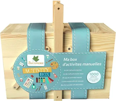 Produktbild von Kreativbox, 1000 Teile, Sycomore Activity Box, Bastelset, ab 3 Jahren, Holzbox