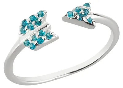 Produktbild von Zehenring Zehring Pfeil 925 Silber hellblauer Zirkonia