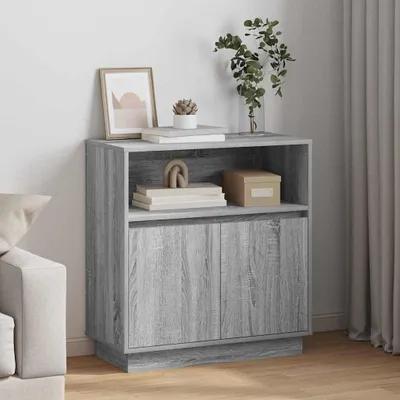 Obrázek produktu pro vidaXL LED příborník Grey Sonoma 71 x 34,5 x 75 cm Materiál na bázi dřeva