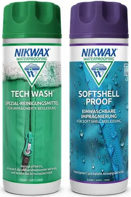 Produktbild von Nikwax Tech Wash & Softshell Proof je 300ml Waschmittel & Imprägnierung
