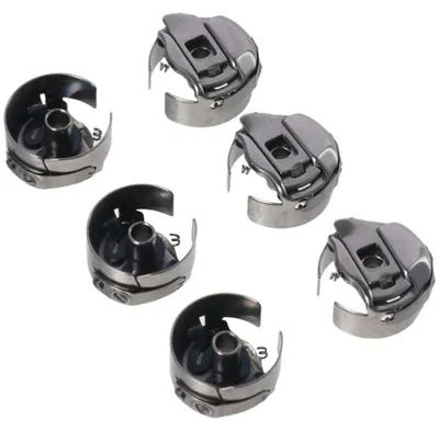 Spulenkapsel-Set 6 Stück für Stickmaschinen, silber
