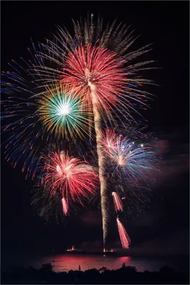 Produktbild von Wallario selbstklebendes Poster - Feuerwerk bei Nacht, Größe: 100 x 150 cm