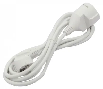 Produktbild von Stromkabel, 5 m, 16 A, 25 V 2P+E, Verlängerungskabel H5VV-F 3G1,5 mm², Verlängerung Schucko/Verlängerungskabel, Weiß (5 m)