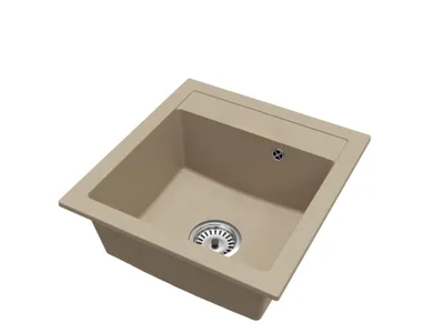 Immagine prodotto di Lavello in granito a vasca singola BIG DON - Beige - Sifone cromato