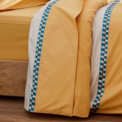 Produktbild von Bettlaken aus Baumwollperkal mit geometrischer Borte