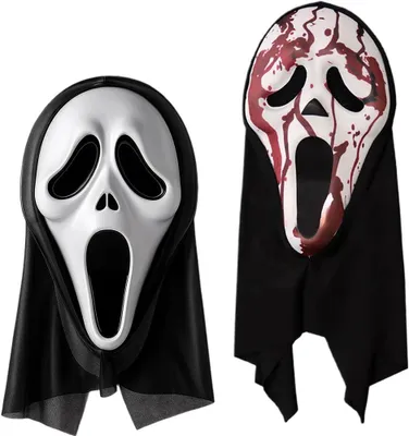 Produktbild von Halloween Horrormasken Ghostface Scream, 2 Stück, für Partys