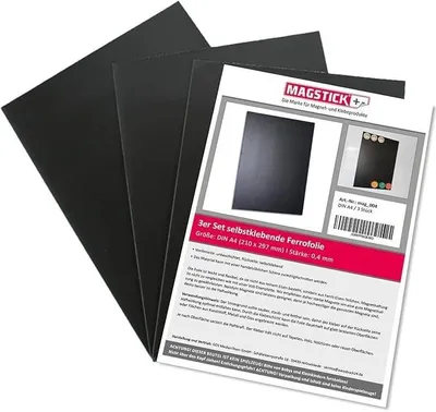 Immagine prodotto di Carta adesiva ferromagnetica per magneti, set da 3 pezzi, formato DIN A4