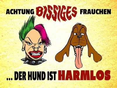 Produktbild von vianmo Holzschild 30x40 cm Achtung bissiges Frauchen Hund