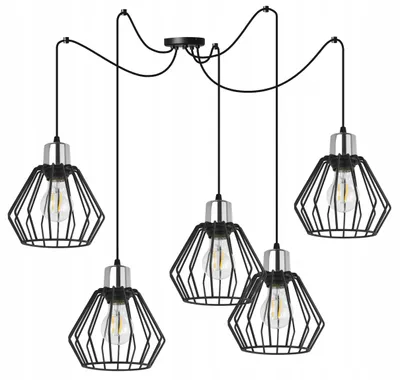 Image de Suspension, lustre, abat-jour en fil métallique, LED