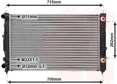 Produktbild von VAN WEZEL 03002109 Kühler Wasserkühler Motorkühler für AUDI A4 Limousine (8D2, B5) A4 Avant (8D5, B5)