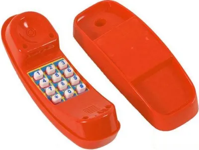 Immagine prodotto di Wippchen-Shop Telefono giocattolo per telefono cellulare per parco giochi con accessori sonori per torre gioco in plastica per bambini rosso